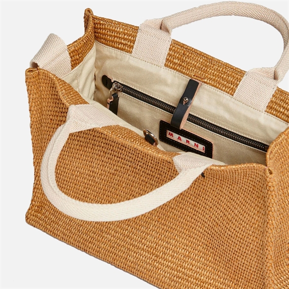 Marni Small Raffia Tote, Raw Siena/Natural 